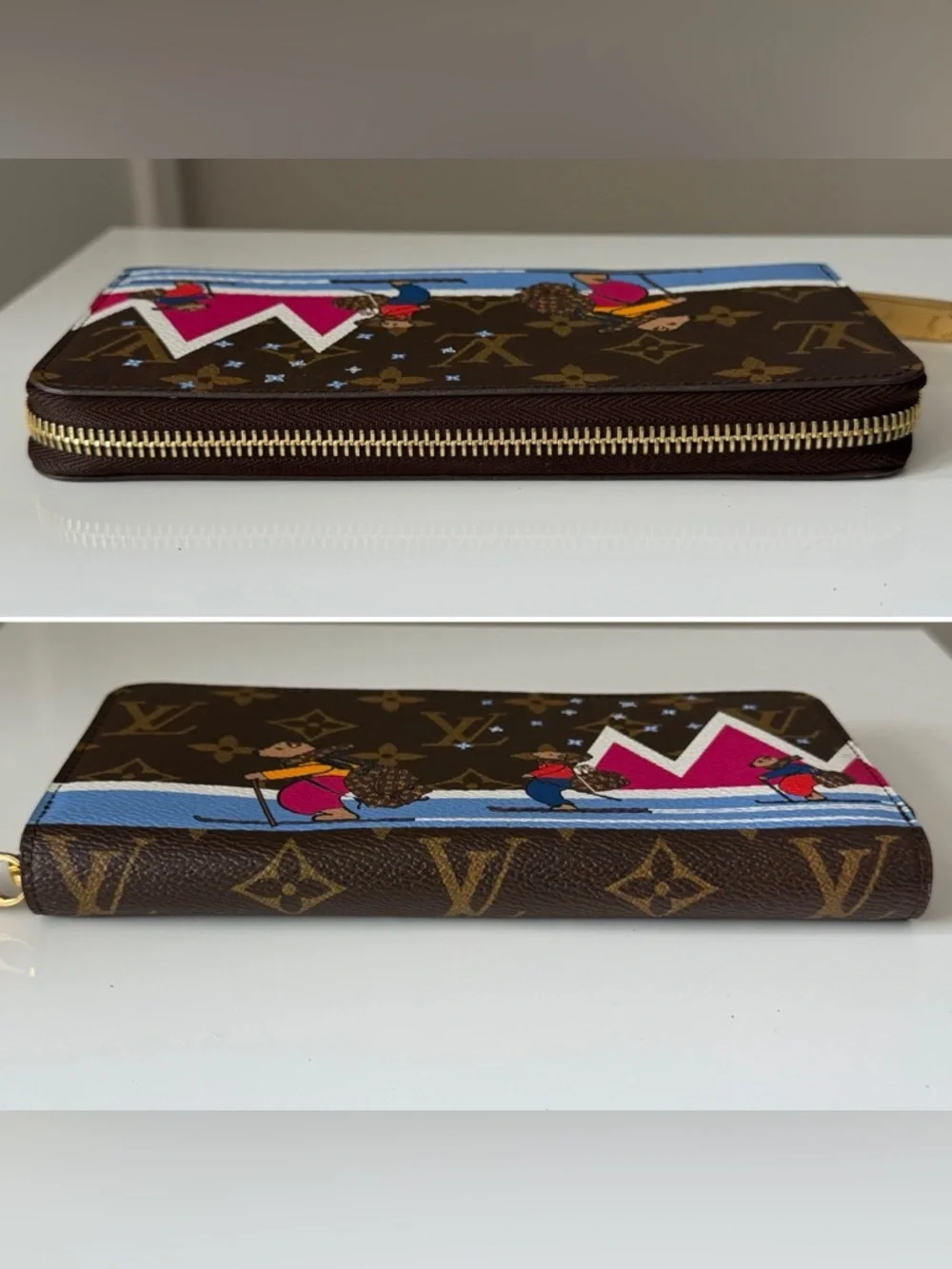Louis Vuitton 2018 Christmas Animation Zippy Wallet Monogram Ski Bears